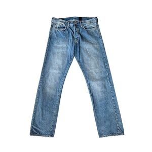 H&M Light Blue Straight Leg Jeans Waist 32" Inseam 31"